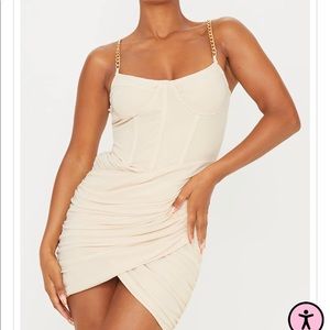 Stone Corset Chain Strap Bodycon Dress.